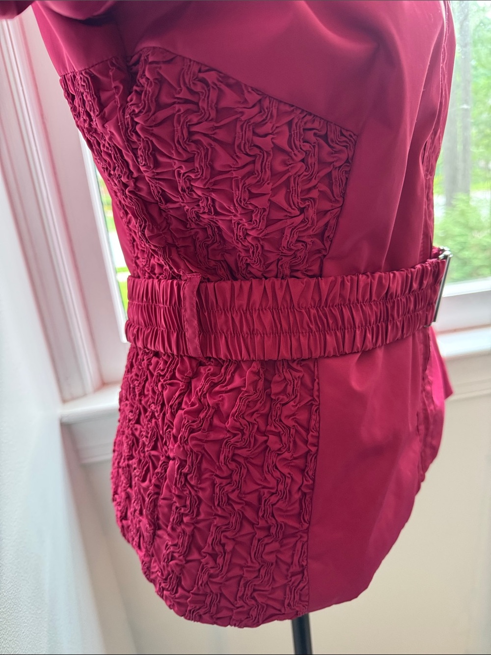 Women's Belted Utility Jacket - Raspberry - Picture 2 of 8
